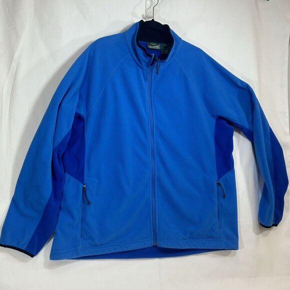 LL Bean Men Fleece Jacket XXL Blue Weather Channel Polartec Insert Inner Shell - Picture 3 of 11